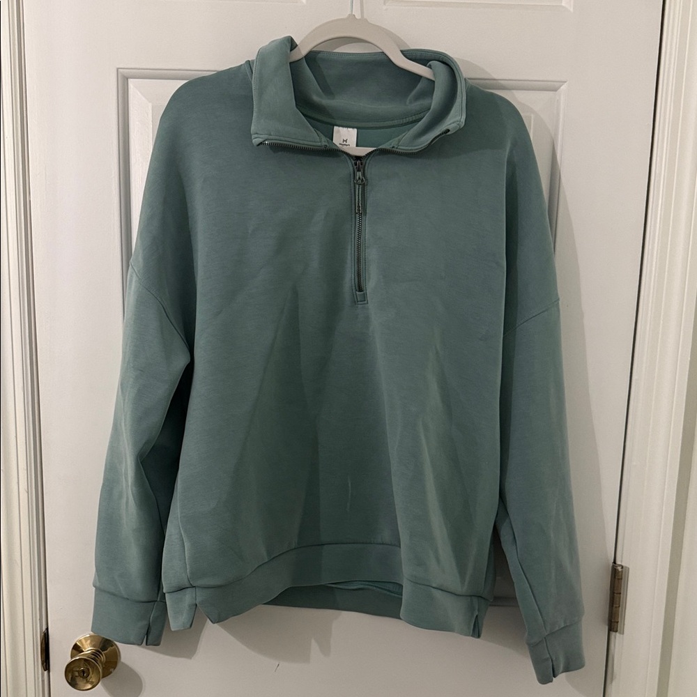 Teal Quarter-Zip Pullover